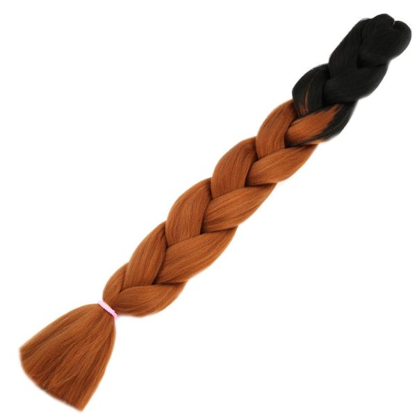 Afrika Örgülük Ombreli Sentetik Saç 100 Gr. - Siyah / Bakır