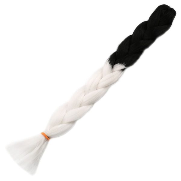Afrika Örgülük Ombreli Sentetik Saç 100 Gr. - Siyah / Beyaz