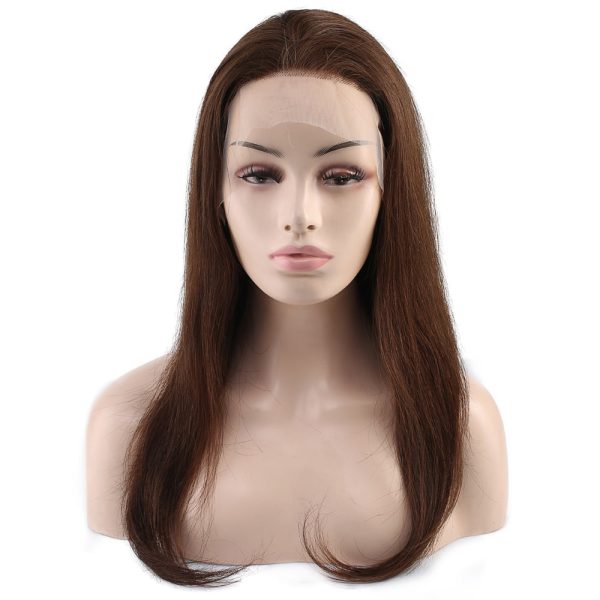 Gerçek Front Lace Kahverengi Tül Peruk