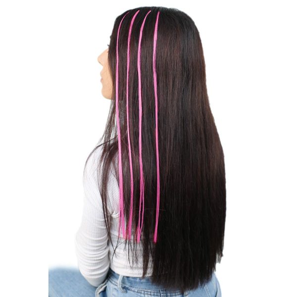 Renkli Sentetik Boncuk Kaynaklık Saç + Takım Aparatı - Neon Pembe - 10 Adet