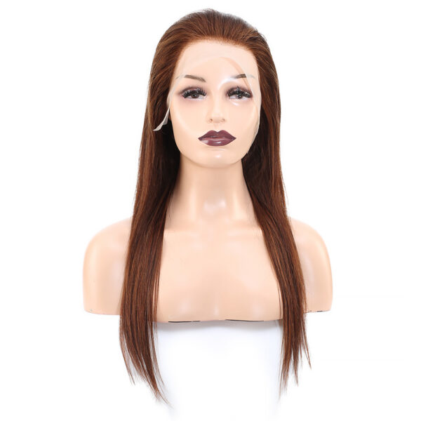 Düz Front Lace Gerçek Tül Peruk - Açık Kahve - 60-65cm